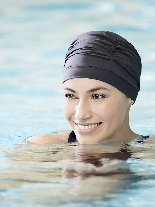 Swim cap Wave black by My Headwear specialist in chemo hats