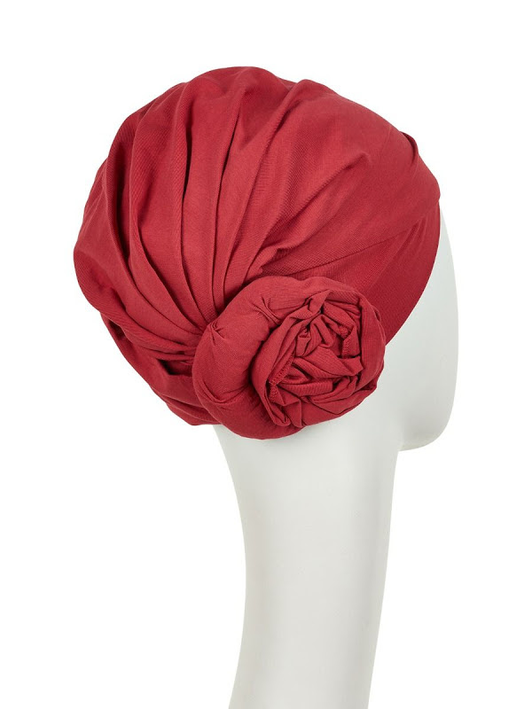 Turban Zuri Red - chemo headwear / alopecia hat