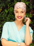 Turban Sapphire Oriental Rose Paisley - cancer hat / alopecia headwear