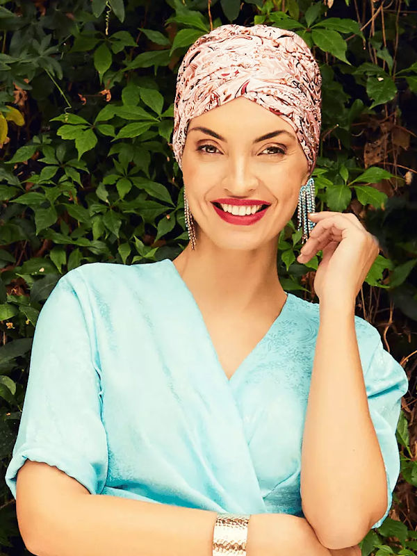 Turban Sapphire Oriental Rose Paisley - cancer hat / alopecia headwear