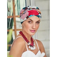 Turban Sapphire Floral Fusion - cancer hat / alopecia headwear