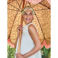 Turban Sapphire Lime Garden - cancer hat / alopecia headwear