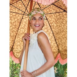 Turban Sapphire Lime Garden - cancer hat / alopecia headwear