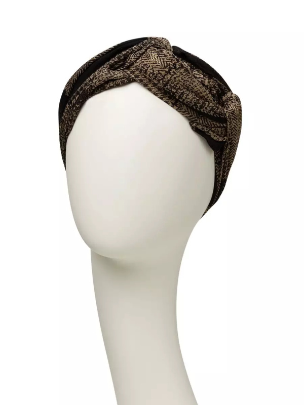 Turban Amber - Toffee Black 'n' Gold - chemo headwear / alopecia headwear