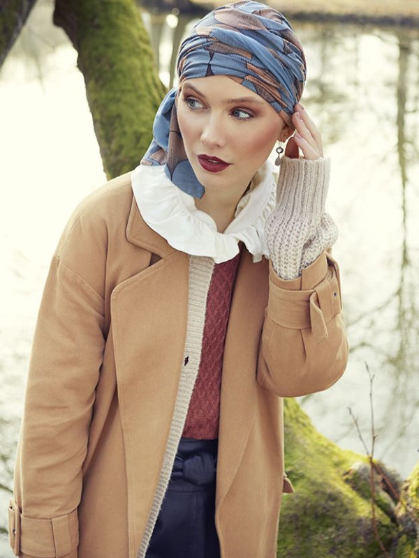 Headscarf Beatrice - Autumn Illusions  - chemo headwear / alopecia headscarf