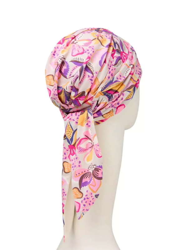 Headscarf Beatrice -  Bright Flower Garden  - chemo headwear / alopecia headscarf
