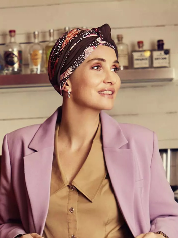 Headscarf Beatrice - Garden Pinks  - chemo headwear / alopecia headscarf