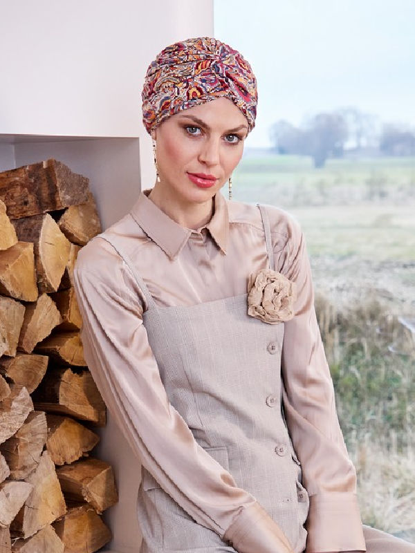 Turban HocJoyo Moroccan Paisley - cancer hat / alopecia headwear