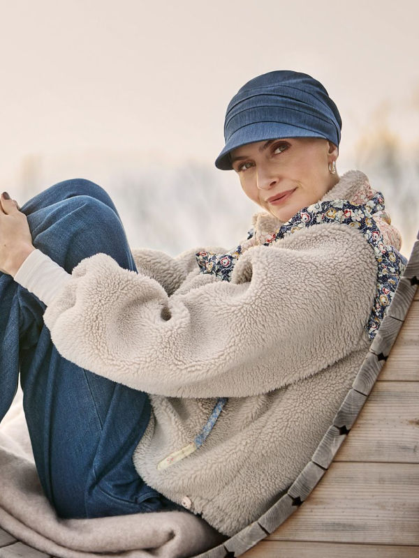 Cap HocShana - Dark Blue Denim - chemo cap / alopecia cap