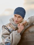 Top Yoga Dark Blue Denim - cancer hat / alopecia headwear