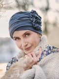 Turban HocLotus Dark Blue Denim - chemo hat / alopecia hat