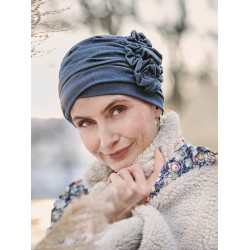 Turban HocLotus Dark Blue Denim - chemo hat / alopecia hat