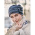 Turban HocLotus Dark Blue Denim - chemo hat / alopecia hat