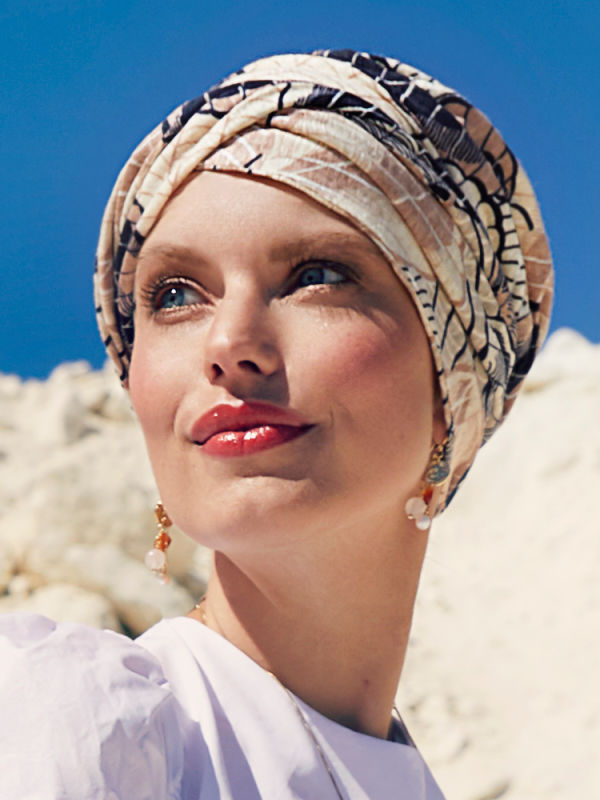 Turban Shakti Linen Caramel Dreams - cancer hat / alopecia headwear Turban Shakti Linen Caramel Dreams - cancer hat / alopecia headwear