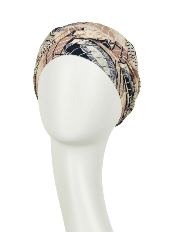 Turban Shakti Linen Caramel Dreams - cancer hat / alopecia headwear Turban Shakti Linen Caramel Dreams - cancer hat / alopecia headwear