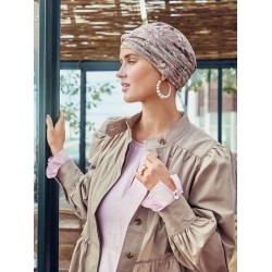 Turban Shakti Linen Protea Love - cancer hat / alopecia headwear