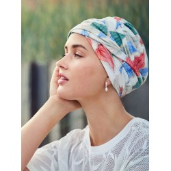 Turban Shakti Linen Tropical Blossom - cancer hat / alopecia headwear