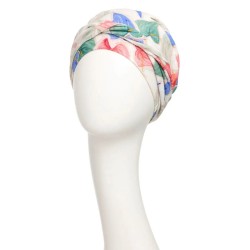 Turban Shakti Linen Tropical Blossom - cancer hat / alopecia headwear