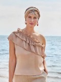 Turban Shakti Linen Touch of Gold - cancer hat / alopecia headwear