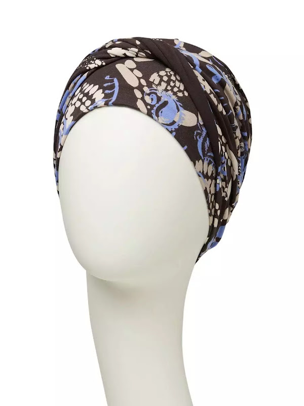 Turban Shakti Autumn Blues - cancer hat / alopecia headwear
