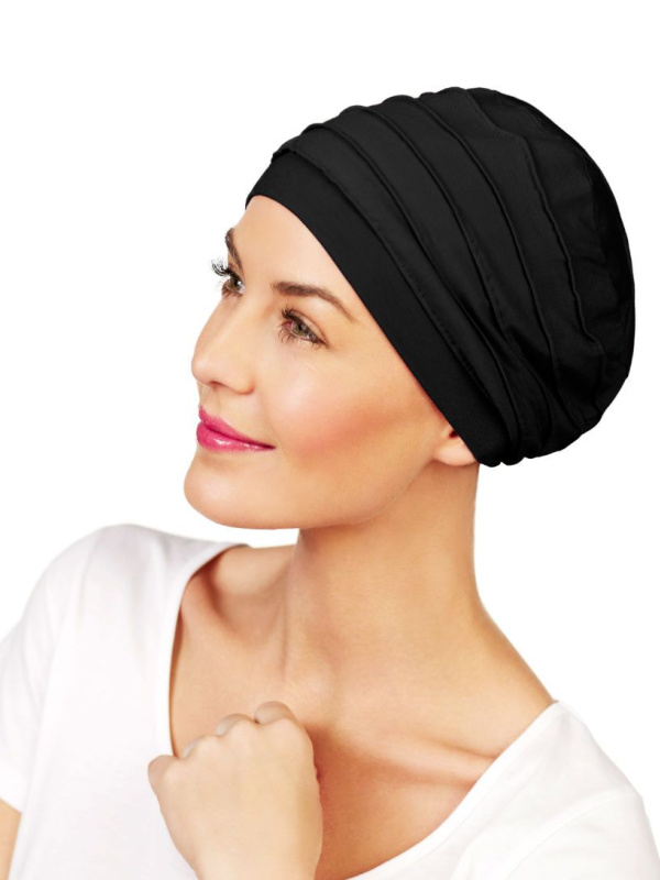 Top Yoga Black - cancer hat / alopecia headwear