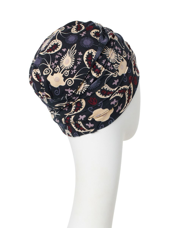 Top Yoga modern paisley - cancer hat / alopecia headwear
