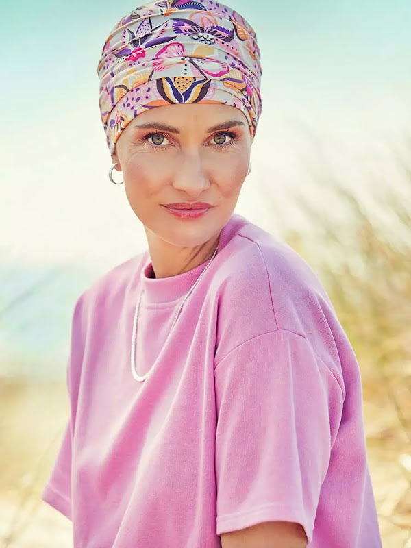 Top Yoga Bright Flower Garden - cancer hat / alopecia headwear