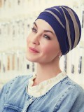 Top Shanti Night Blue/Dark Sand - chemo hat / alopecia headwear Top Shanti nachtblauw/zand - chemo mutsje / alopecia hoofdbedekking - EN