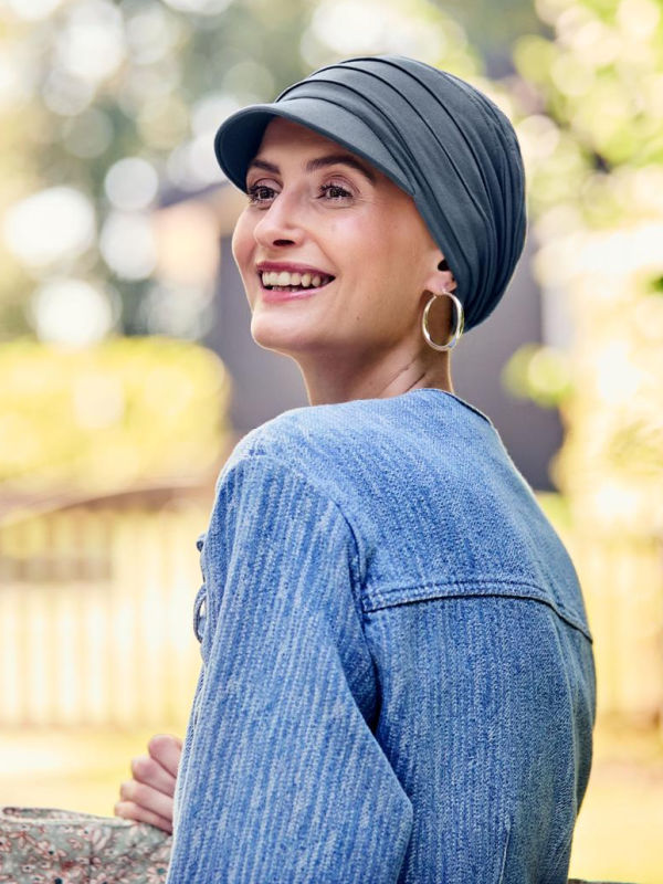 Cap HocYoga - Blue - chemotherapy headwear / alopecia cap 