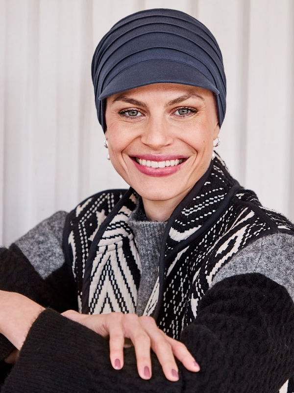 Cap HocYoga - Blue - chemotherapy headwear / alopecia cap 