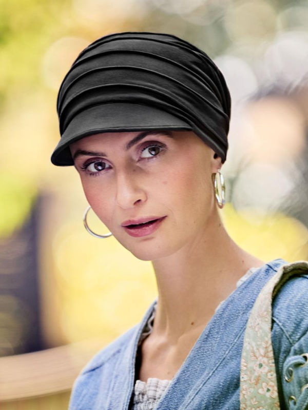 Cap HocYoga - Black - chemotherapy headwear / alopecia cap 