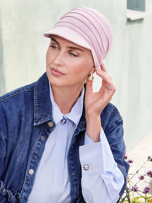 Cap HocYoga - Pink Melange- chemotherapy headwear / alopecia cap 