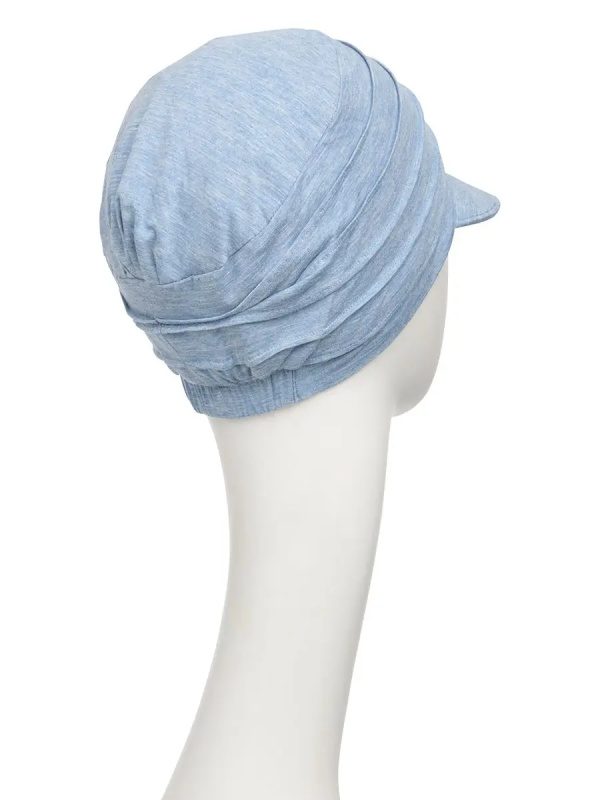 Cap HocYoga - Light Blue Melange - chemotherapy headwear / alopecia cap 