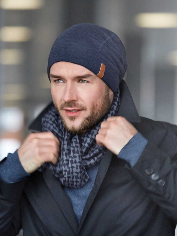 Beanie Venture - blue - mens chemo hat / alopecia headwear Beanie Venture - blue - mens chemo hat / alopecia headwear