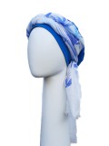 Top Tio blue & scarf palm trees - chemo hat / alopecia headwear