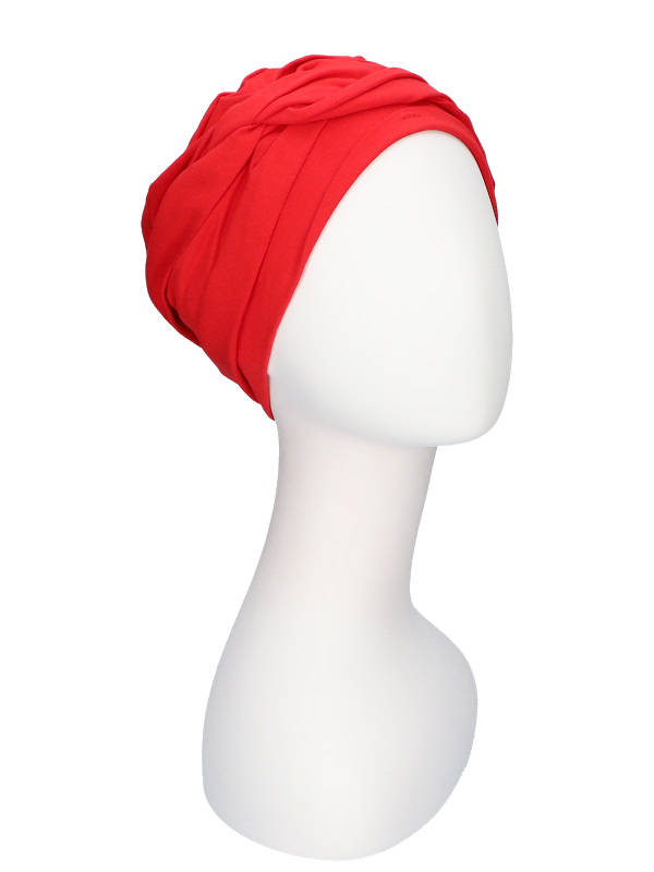 Top PLUS red - chemo headwear / alopecia turban