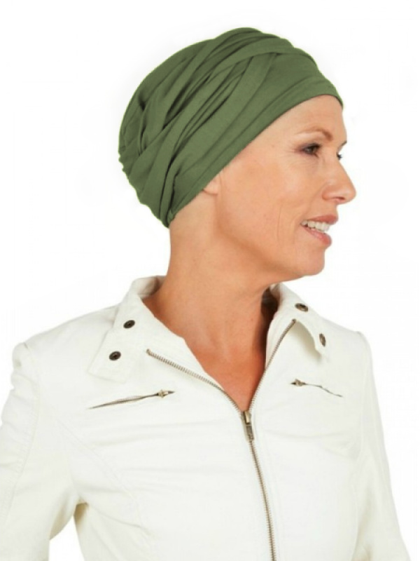 Top PLUS olijf - chemo muts / alopecia hoofdbedekking