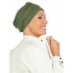 Chemo mutsjes Mooihoofd - Top PLUS olijf - chemo muts / alopecia hoofdbedekking