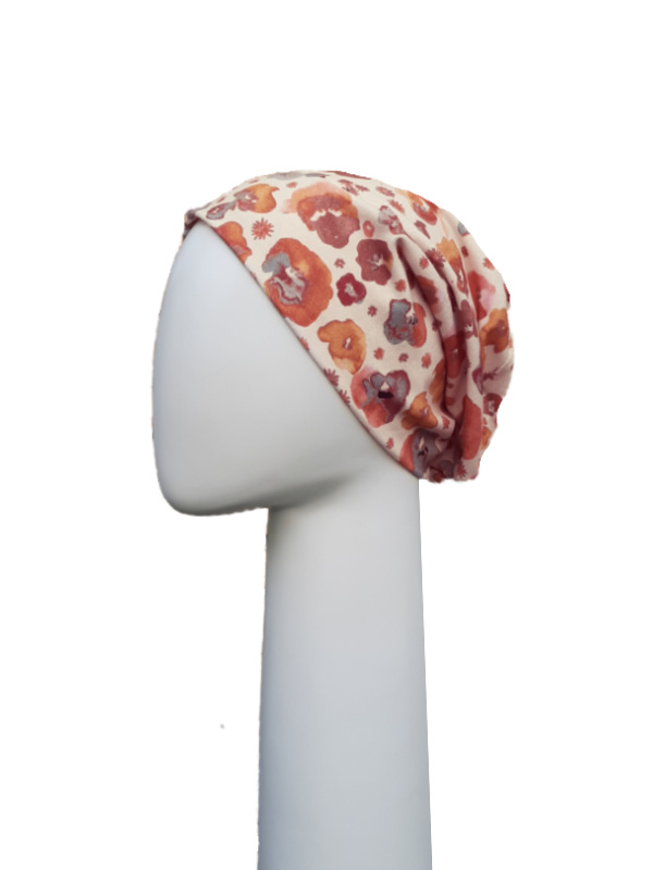 Top Tio Colourful Poppies - chemo hat / alopecia headwear