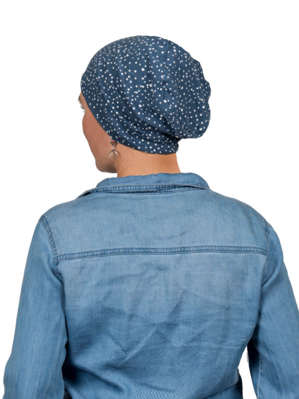 Top Tio Blue Dots - chemo hat / alopecia hat