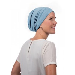 Top Tio light blue denim - chemo hat / alopecia hat