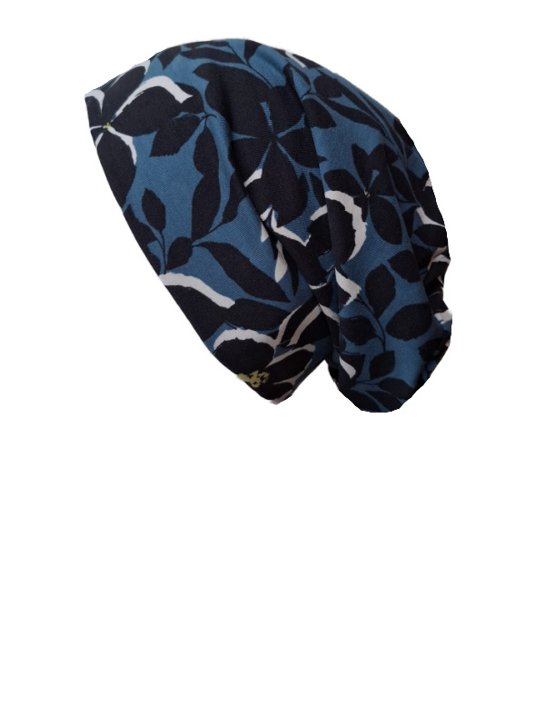 Top Tio Flowers in Blue - chemo hat / alopecia hat