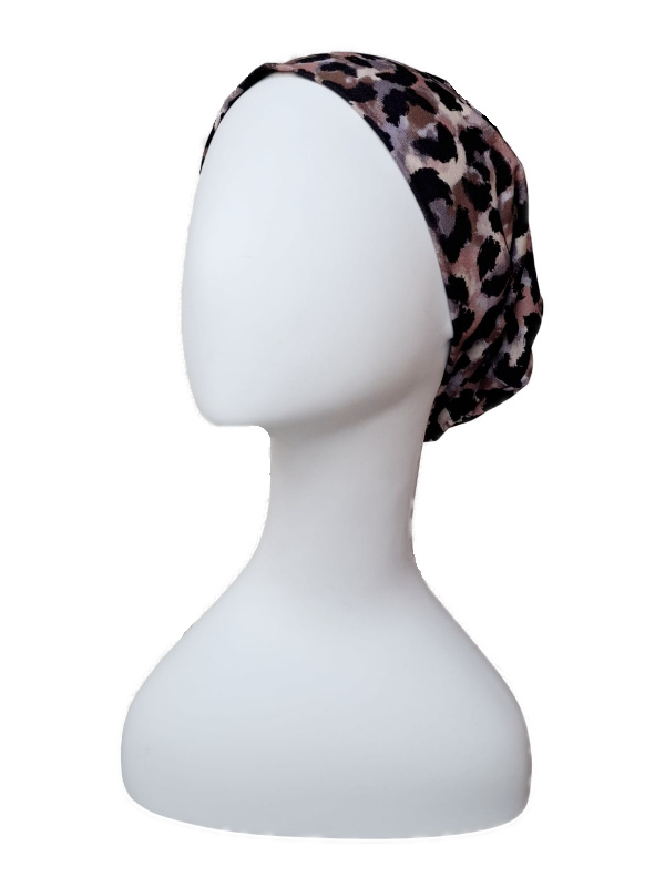 Top Tio panter Lavender-Brown - chemo hat / alopecia hat