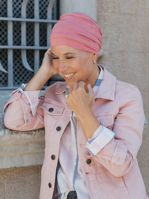 Top Aura mauve rose - cancer hat / alopecia headwear