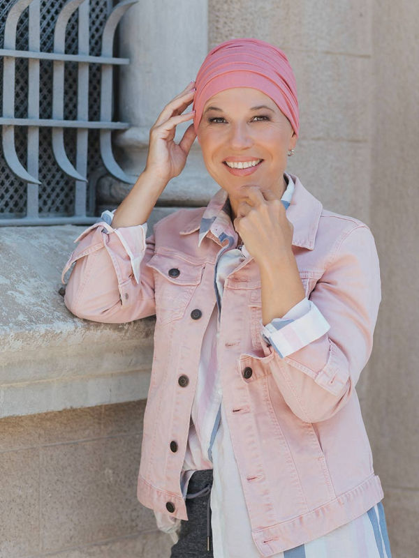 Top Aura mauve rose - cancer hat / alopecia headwear