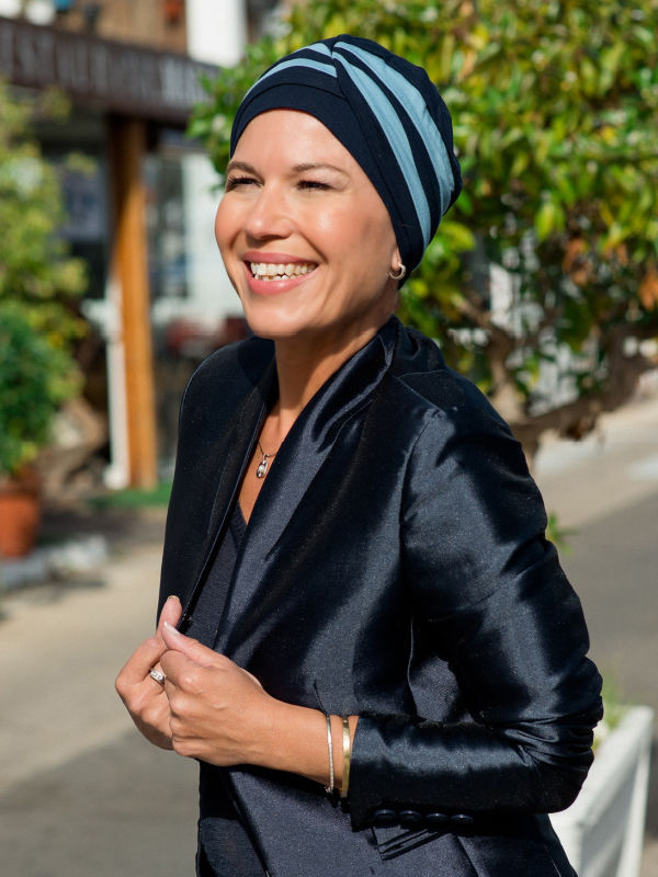 Top Ayana - Navy/Blue - chemo hat / alopecia headwear