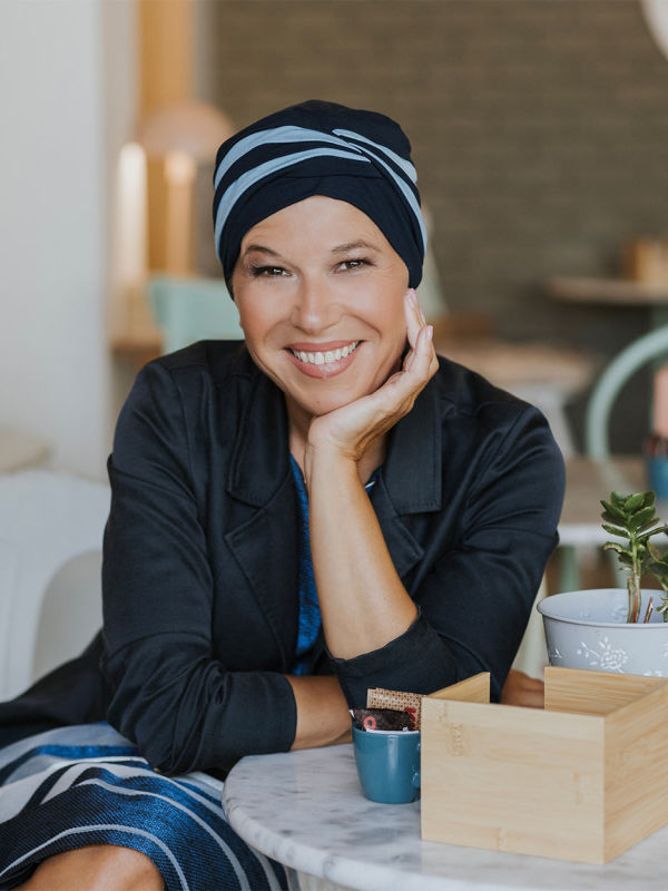 Top Ayana - Navy/Blue - chemo hat / alopecia headwear