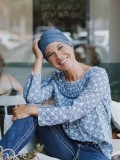 Sleep Cap Descanso Blue denim - chemo hat / alopecia hat