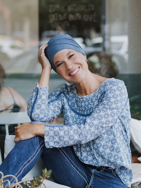 Sleep Cap Descanso Blue denim - chemo hat / alopecia hat