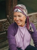 Headscarf Doris - Flowers Mauve  - chemo headwear / alopecia headscarf